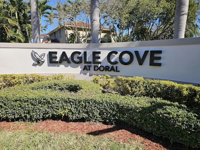 Eagle Cove at Doral community monument sign with dimensional letters
